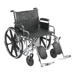 McKesson Heavy Duty Wheelchair with Padded, Removable Arm, Composite Mag Wheel, 22 in. Seat, Swing Away Elevating Footrest, 450 lbs