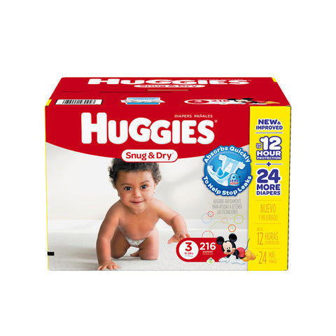 Huggies® Snug & Dry™ Diaper, 216 per Case
