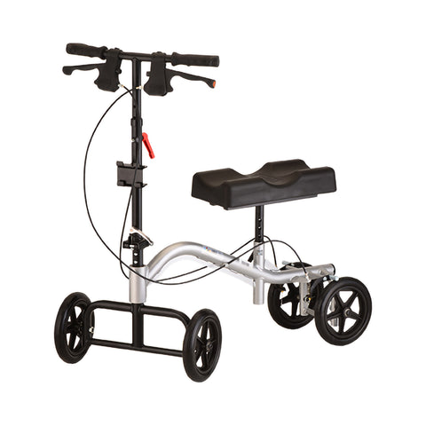 Nova Knee Walker, 31.25   37.25 in., Metallic Silver, 300 lbs. Capacity, Aluminum