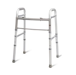 Carex® Folding Walker, 30   37 in., Silver, 300 lbs. Capacity, Aluminum