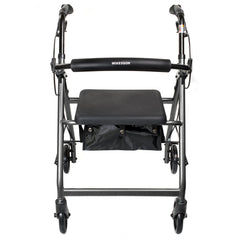 McKesson 4 Wheel Bariatric Rollator, 8 in. Wheel, 37   39 in. Handle, 400 lbs, Steel Frame