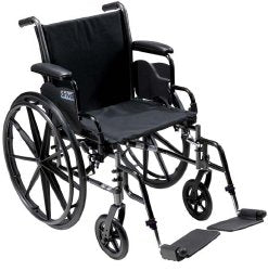 drive™ Cruiser III Lightweight Wheelchair with Flip Back, Padded, Removable Arm, Composite Mag Wheel, 20 in. Seat, Elevating Legrest, 350 lbs
