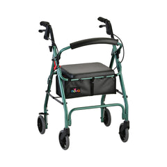 Nova Ortho Med GetGO Classic 4 Wheel Rolling Walker, 6 in. Wheel, 32.25   36.5 in. Handle, Green, 300 lbs. Capacity, Aluminum Frame - Adroit Medical Equipment