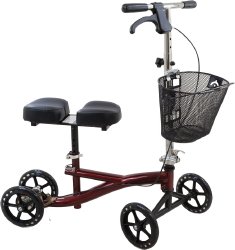 Roscoe Knee Scooter/Knee Walker, 31   41 in., Burgundy, 350 lbs. Capacity, Aluminum