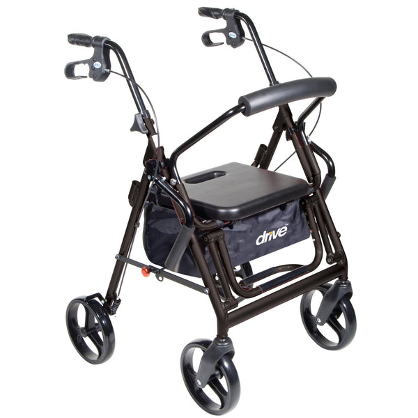 drive™ Duet 4 Wheel Rollator / Transport Chair, Black