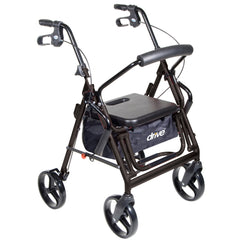 drive™ Duet 4 Wheel Rollator / Transport Chair, Black