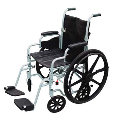 driveâ„¢ Poly Fly High Strength Lightweight Wheelchair / Flyweight Transport Chair, with Green Finish