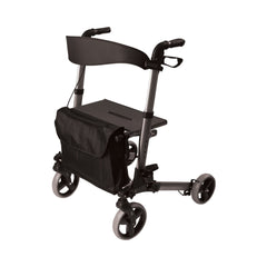 HealthSmart® 4 wheel rollator, 8 in. Front, 7 in. Rear Wheel, 31   36 in. Handle, 300 lbs, Aluminum Frame