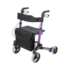 HealthSmart® 4 wheel rollator, 8 in. Front, 7 in. Rear Wheel, 31   36 in. Handle, 300 lbs, Aluminum Frame