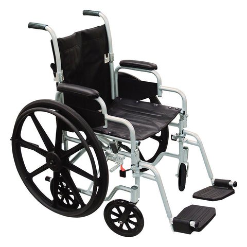 driveâ„¢ Poly Fly High Strength Lightweight Wheelchair / Flyweight Transport Chair, with Green Finish