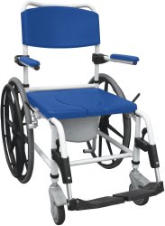 Drive Medical Aluminum Shower Commode Wheelchair, Blue, Universal