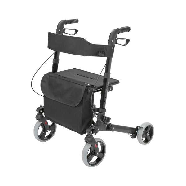 HealthSmart® 4 wheel rollator, 8 in. Front, 7 in. Rear Wheel, 31   36 in. Handle, 300 lbs, Aluminum Frame