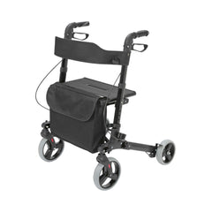 HealthSmart® 4 wheel rollator, 8 in. Front, 7 in. Rear Wheel, 31   36 in. Handle, 300 lbs, Aluminum Frame