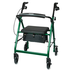 McKesson 4 Wheel Bariatric Rollator, 8 in. Wheel, 37   39 in. Handle, 400 lbs, Steel Frame