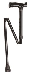Fritz Foldable Cane, Aluminum, 33   37 in., Adjustable, Black
