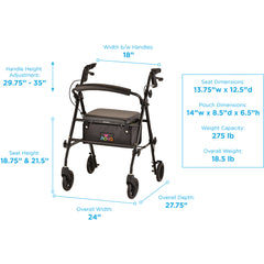 Rollator Nova Journey Steel Frame