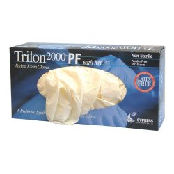 Trilon 2000® PF with MC3® Stretch Vinyl Standard Cuff Length Exam Glove, Ivory