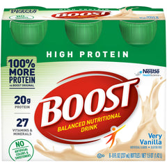 Boost® High Protein Vanilla Oral Protein Supplement, 8 oz. Bottle, 6 per Pack