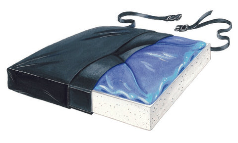 SkiL Care™ Sittin' Pretty Seat Cushion, 18 in. W x 16 in. D x 2.5 in. H, Gel / Foam, Bimini Blue, Non inflatable