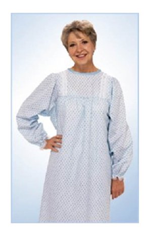 TieBack™ Patient Exam Gown, Blue Plaid Print