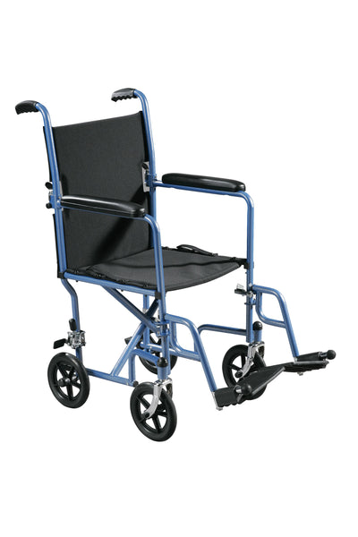 drive™ Lightweight Transport Chair, 17 in. Seat, Steel, 250 lbs. Capacity