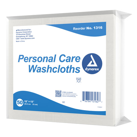 dynarex® Disposable Washcloth, 12 x 13 Inch