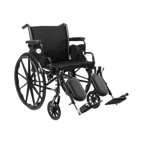 McKesson Lightweight Wheelchair with Flip Back, Padded, Removable Arm, Composite Mag Wheel, 20 in. Seat, Swing Away Elevating Footrest, 300 lbs