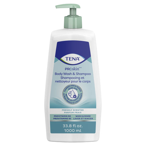 TENA® Body Wash & Shampoo, Unscented, 1000 mL Bottle