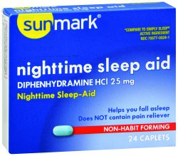 sunmark® Diphenhydramine Sleep Aid, 24 Caplets per Box