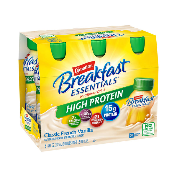 Carnation® Breakfast Essentials® High Protein Vanilla Oral Supplement, 8 oz. Bottle, 6 per Pack