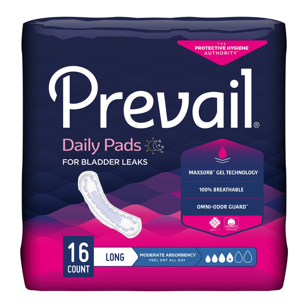 Prevail® Daily Pads Moderate Bladder Control Pad, 11 Inch Length