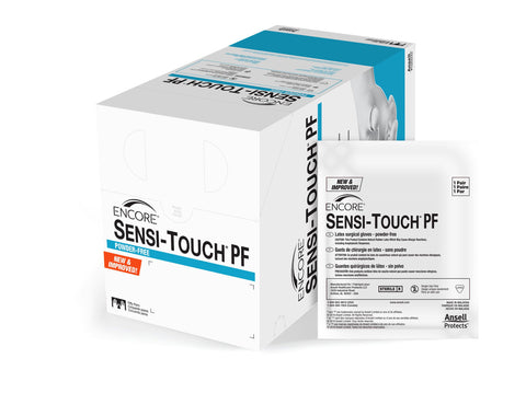 ENCORE® Sensi Touch® PF Latex Standard Cuff Length Surgical Glove, Size 7½, White - Adroit Medical Equipment