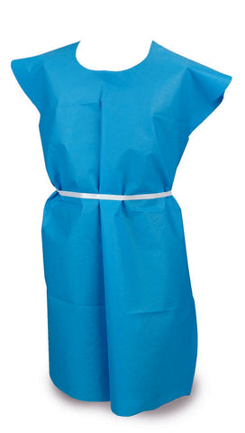 McKesson Patient Exam Gown, Scrim-Reinforced - Sewn, 36 (72 inch unfolded) X 44 inch, Blue