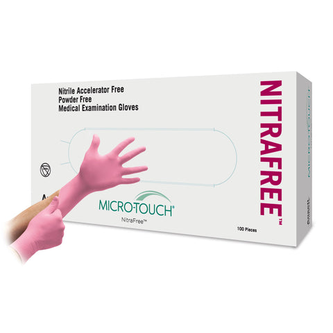 Ansell Micro Touch® NitraFree™ Nitrile Gloves, Pink