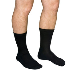 QCS Diabetic Compression Crew Socks, Small, Black