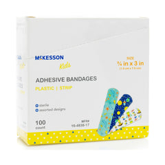 McKesson Kids™ Assorted Prints Adhesive Strip Bandages, ¾ x 3 Inch