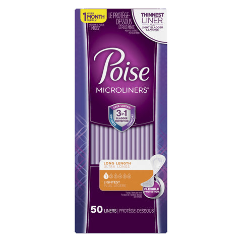 Poise® Microliners Lightest Bladder Control Pad, 6.9 Inch Length