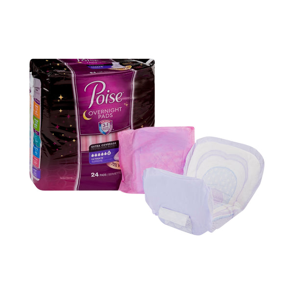 Poise® Overnight Ultimate Bladder Control Pad, 16.2 Inch Length