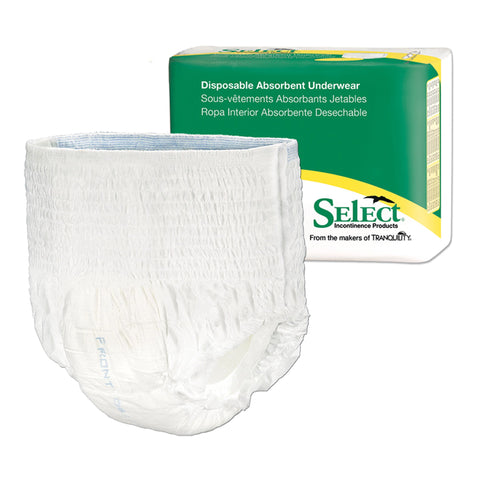 Select® Heavy Protection Absorbent Underwear, Large, 18 per Bag