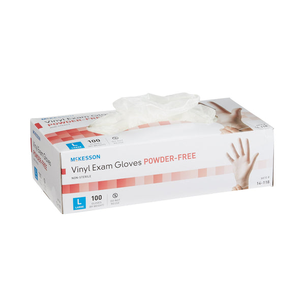 McKesson Vinyl Gloves, Large, Clear
