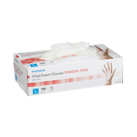 McKesson Vinyl Gloves, Large, Clear