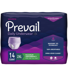 Prevail® For Women Daily Underwear Maximum Absorbent Underwear, 2X Large