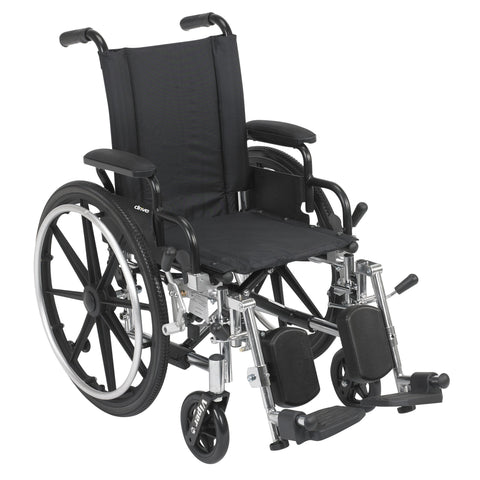 drive™ Viper 14 Inch Seat Width Wheelchair with Swing Away Elevated Footrests