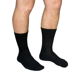 QCS Diabetic Compression Crew Socks, X Large, Black