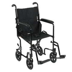drive™ Lightweight Transport Chair, Black with Black Finish