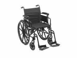 drive™ Cruiser X4 Lightweight Wheelchair with Flip Back, Padded, Removable Arm, Composite Mag Wheel, 16 in. Seat, Elevating Legrest, 300 lbs - Adroit Medical Equipment