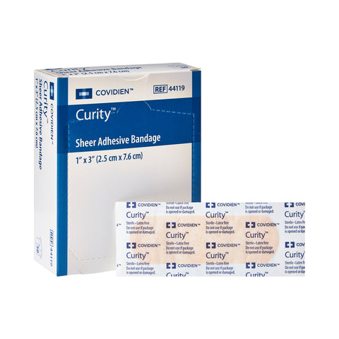 Curity™ Sheer Adhesive Strip, 1 x 3 Inch