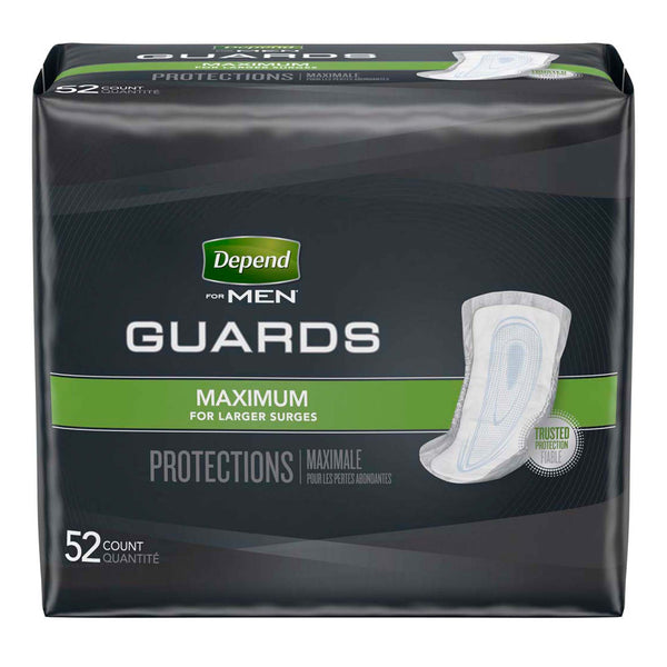 Depend® Guards for Men Maximum Bladder Control Pad, 12 Inch Length