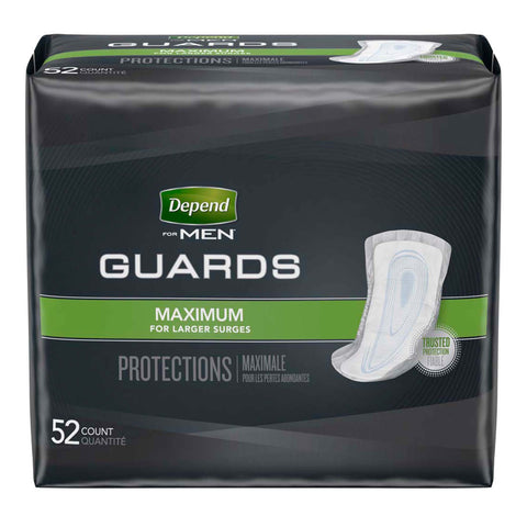 Depend® Guards for Men Maximum Bladder Control Pad, 12 Inch Length