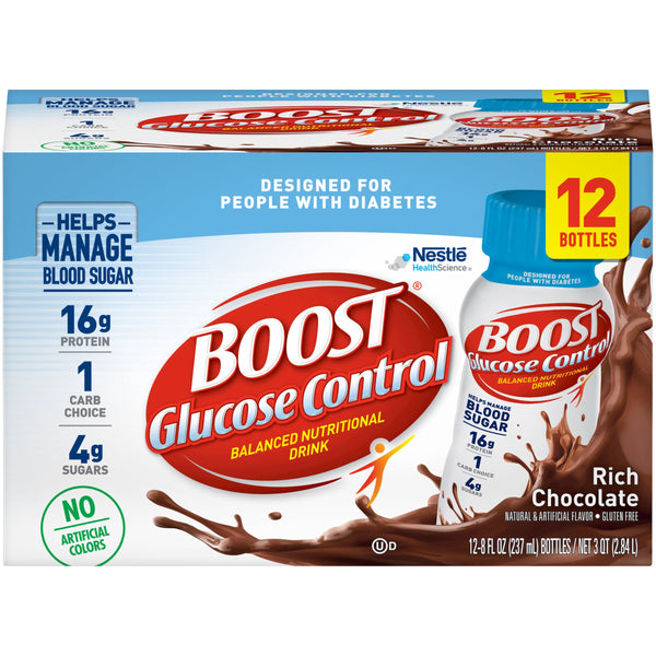 Boost Glucose Control® Chocolate Oral Supplement, 8 oz. Bottle, 24 per Case